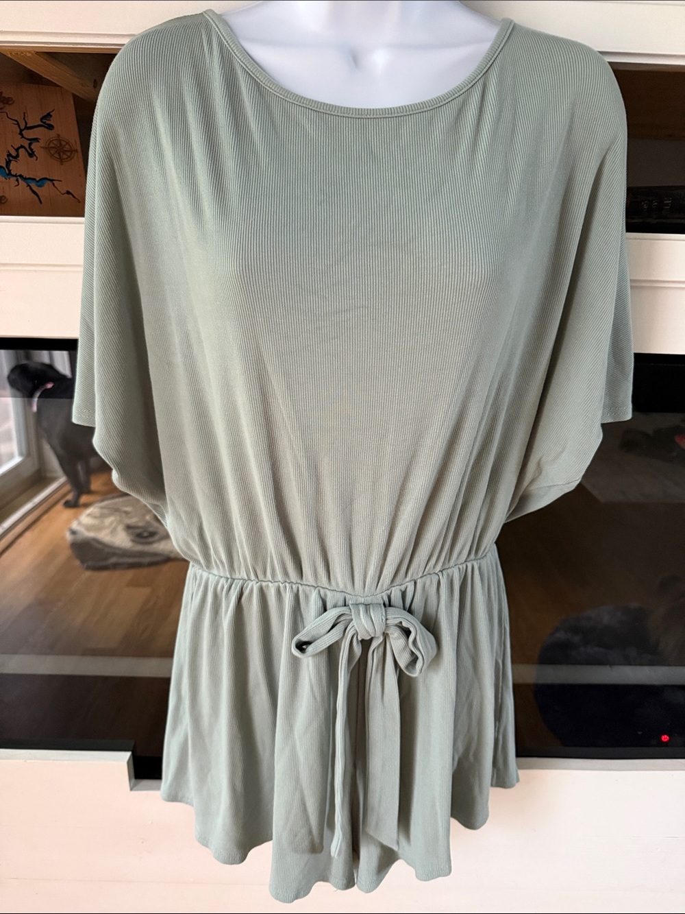 Pink Lily Sage Tie-Waist Short Sleeve Romper